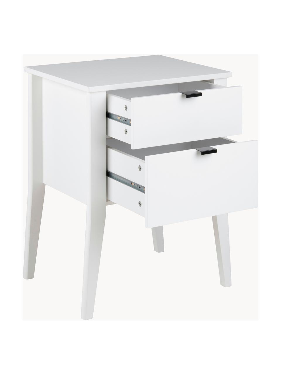 Table de chevet avec 2 tiroirs Sleepy, Blanc, larg. 48 x haut. 65 cm