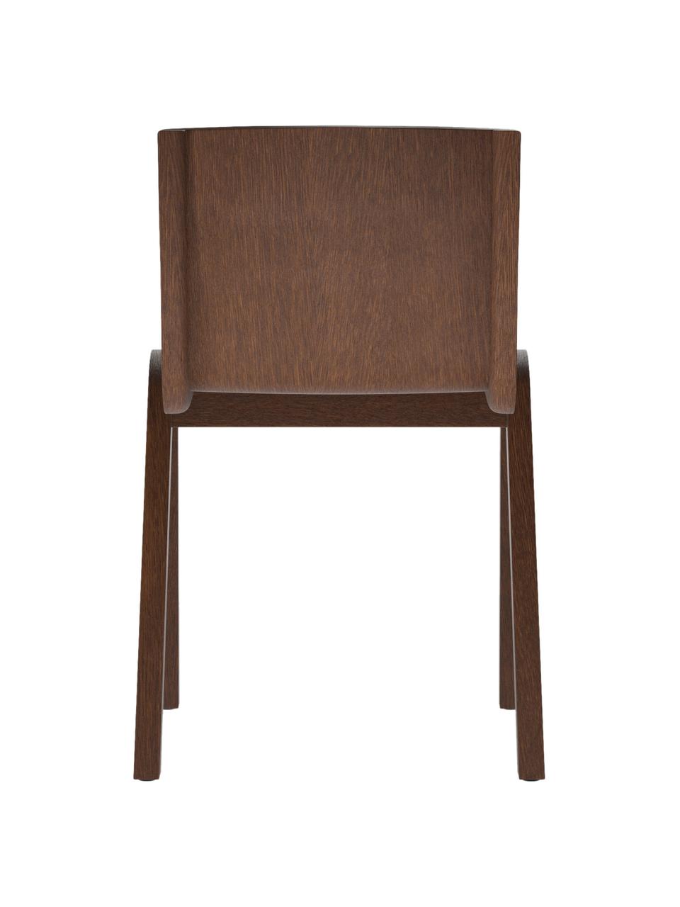 Krzesło z drewna dębowego Ready Dining, Stelaż: drewno dębowe lakierowane, Nogi: drewno dębowe lakierowane, Ciemne drewno dębowe, S 47 x G 50 cm