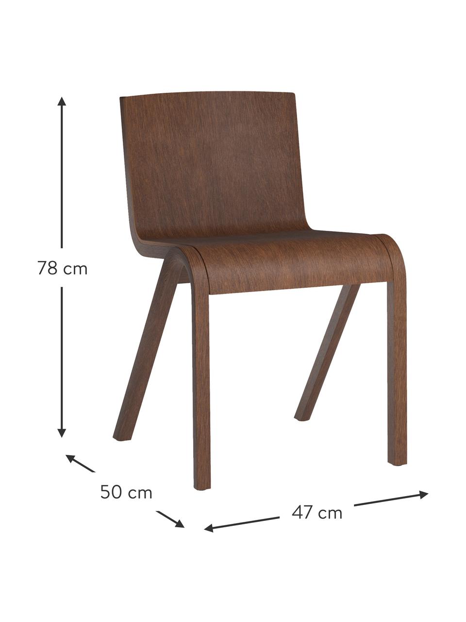 Chaise en bois de chêne Ready Dining, Bois de chêne foncé, larg. 47 x prof. 50 cm