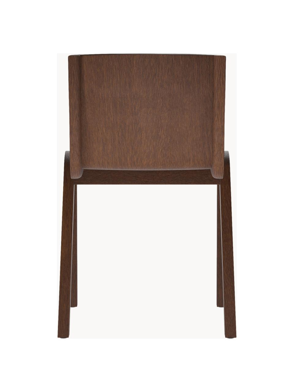 Houten stoel Ready Dining van eikenhout, Gelakt eikenhout, Eikenhout, donker gelakt, B 47 x H 50 cm