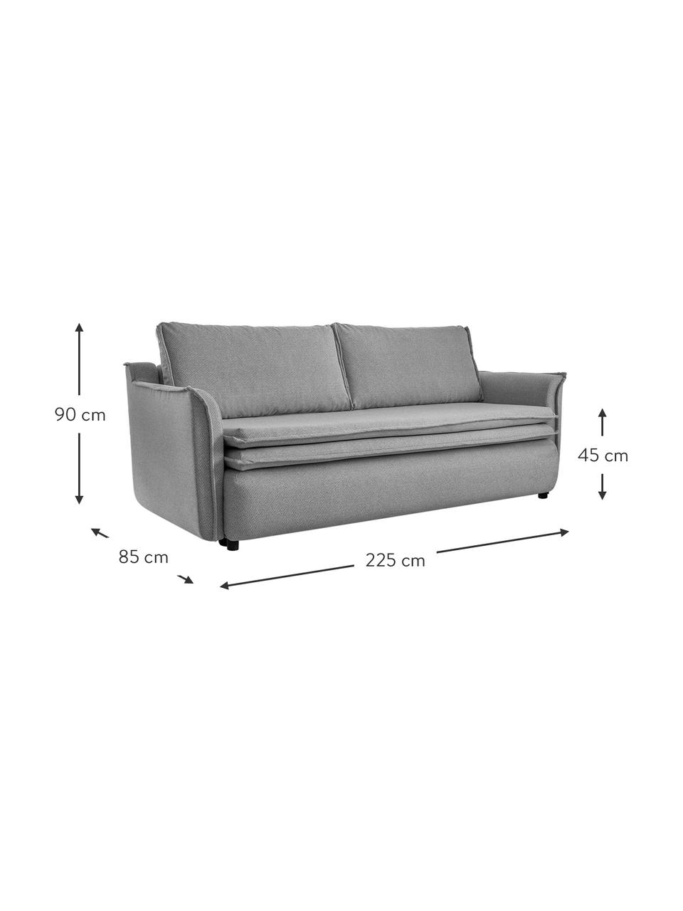 Sofa rozkładana z miejscem do przechowywania Charming Charlie, Szary, S 225 x G 85 cm