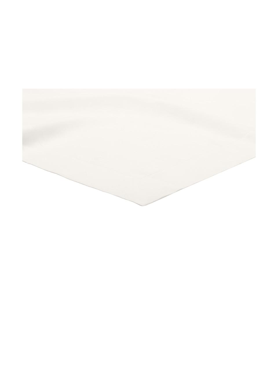 Linnen tafelkleed Alanta met open zoom, Crèmewit, B 120 x L 120 cm