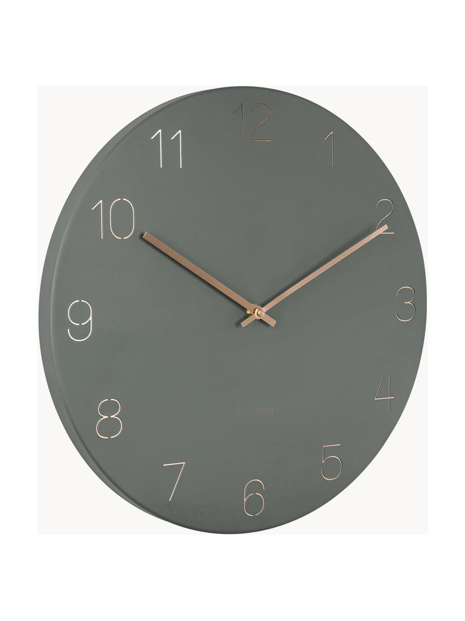 Horloge murale vintage Charm, Métal, enduit, Gris, Ø 40 cm