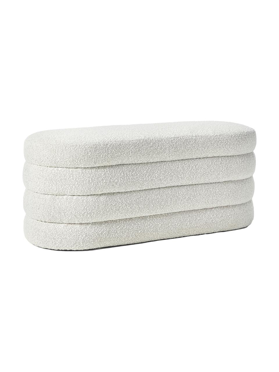 Čalouněná bouclé lavice Alto, Krémově bílá, Š 110 cm, V 47 cm