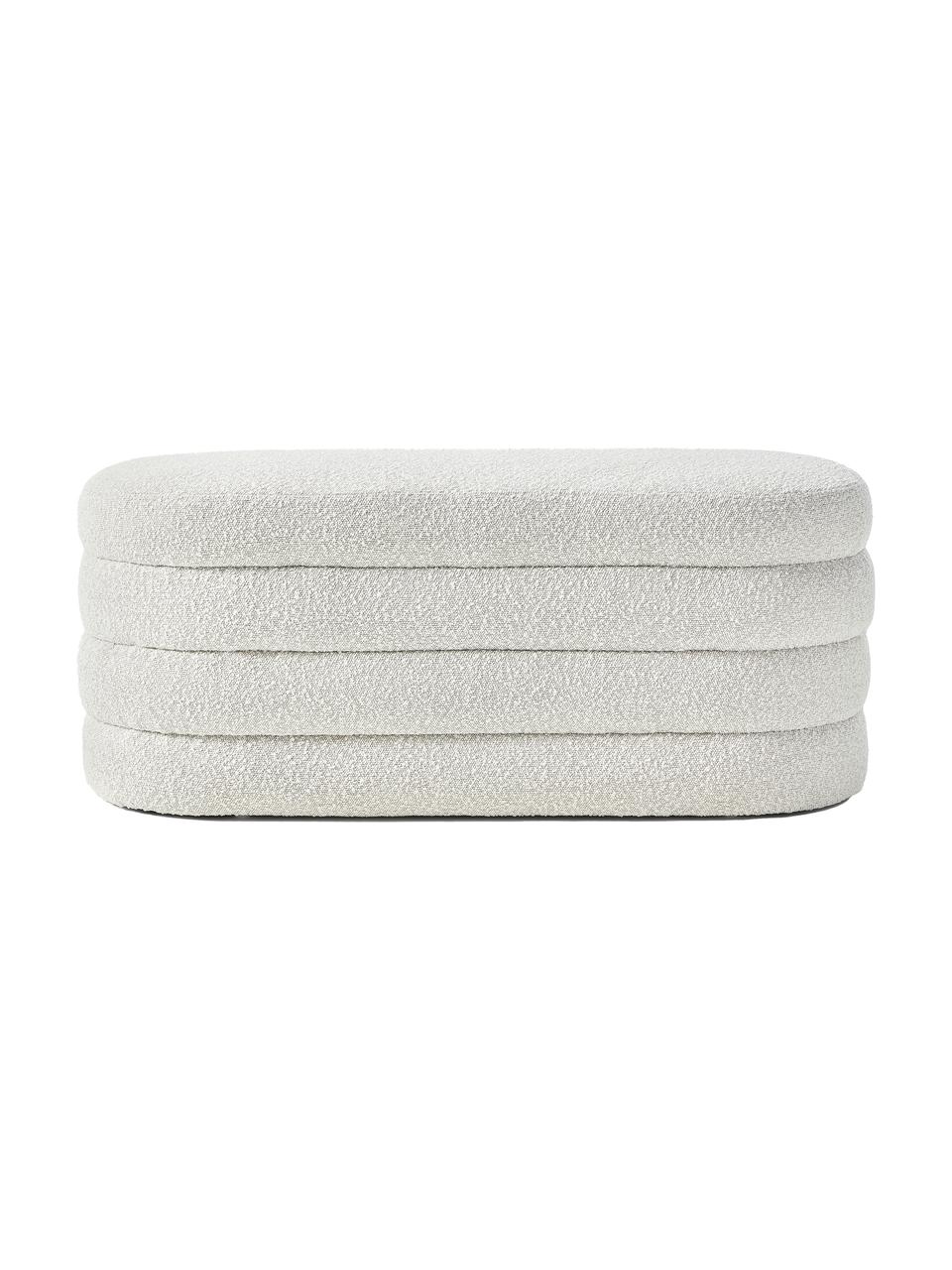 Čalouněná bouclé lavice Alto, Krémově bílá, Š 110 cm, V 47 cm