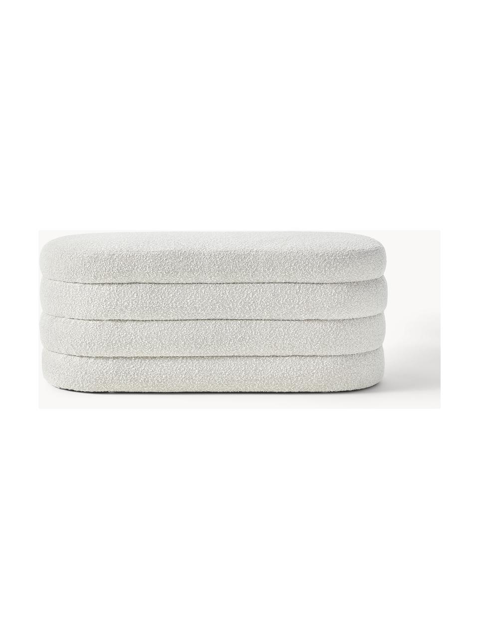 Bouclé bank Alto, Bekleding: bouclé (100% polyester) M, Frame: massief grenenhout, multi, Bouclé crèmewit, B 110 x H 47 cm