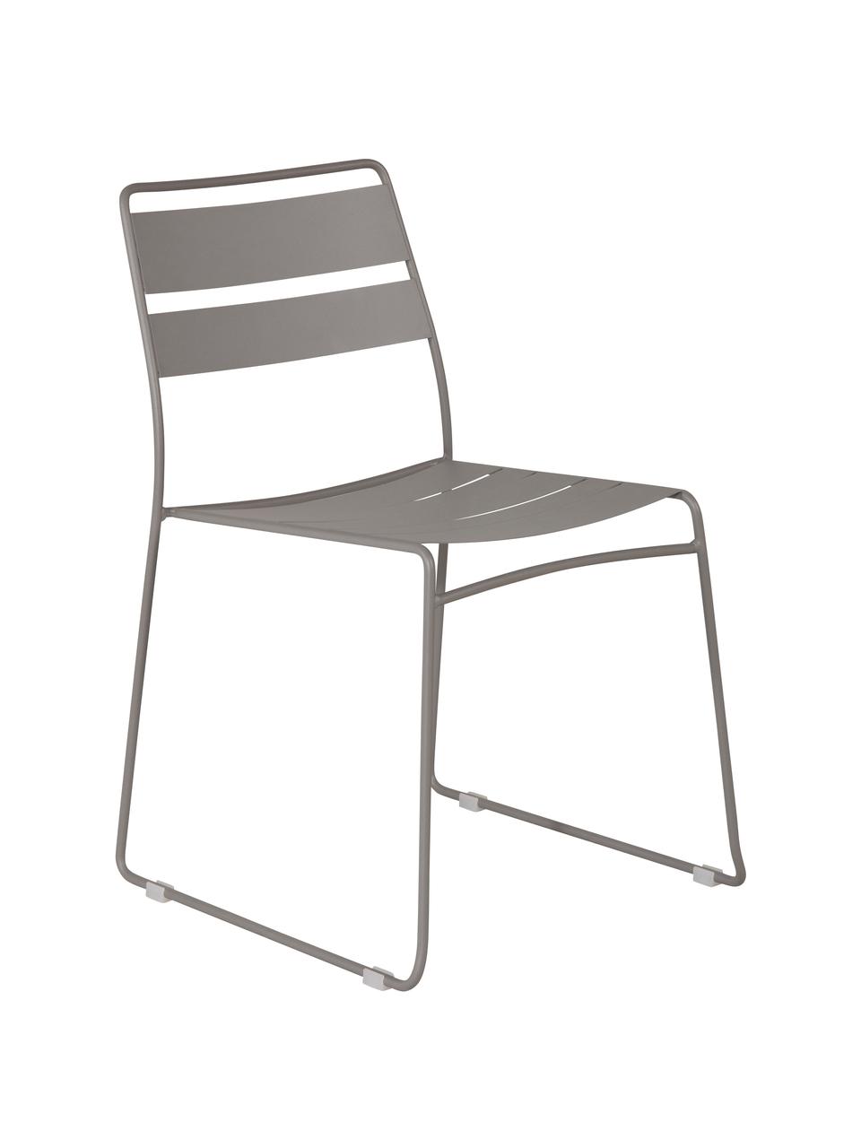 Stohovateľná kovová záhradná stolička Lina, Sivá, Š 47 x H 55 cm
