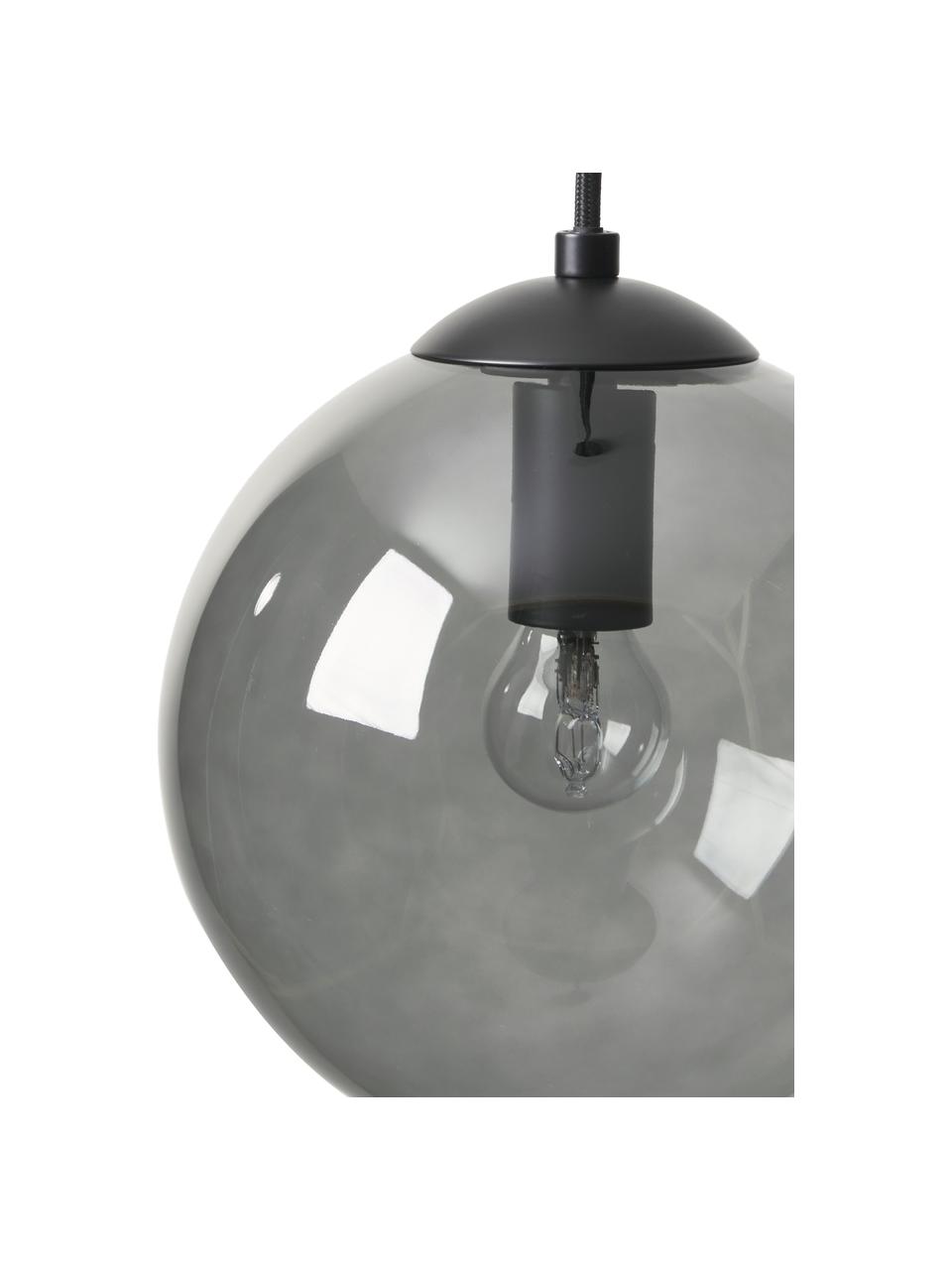 Kugel-Pendelleuchte Beth aus Glas, Lampenschirm: Glas, Grau, Schwarz, Ø 30 cm