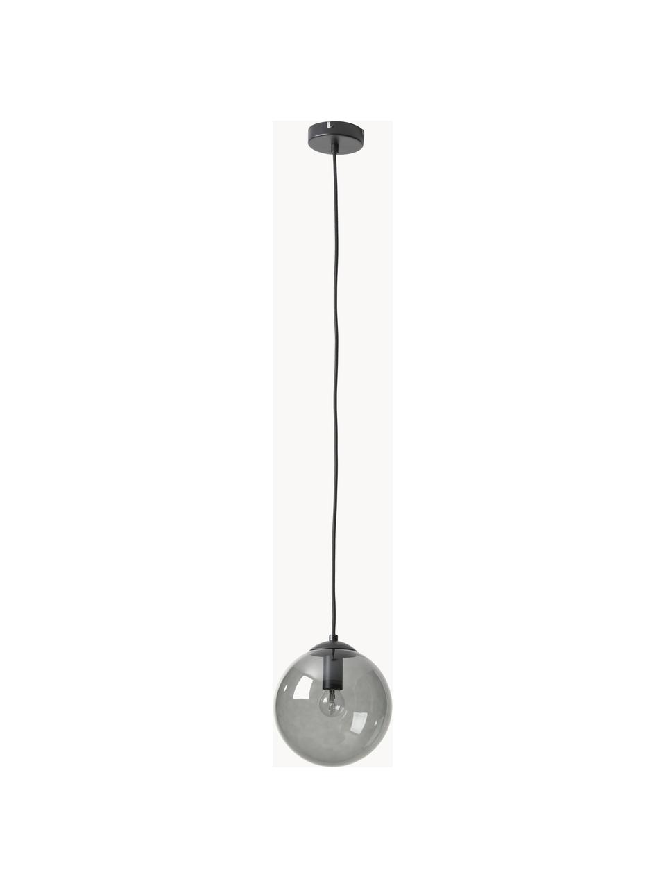 Plafondlamp Silvan, Lamp: vermessingd metaal, Grijs, zwart, Ø 30 cm