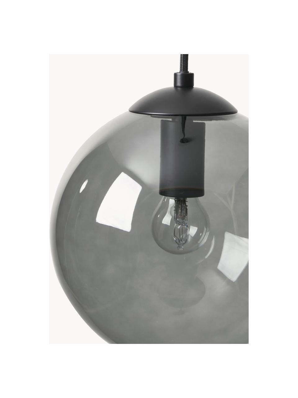 Plafondlamp Silvan, Lamp: vermessingd metaal, Grijs, zwart, Ø 30 cm