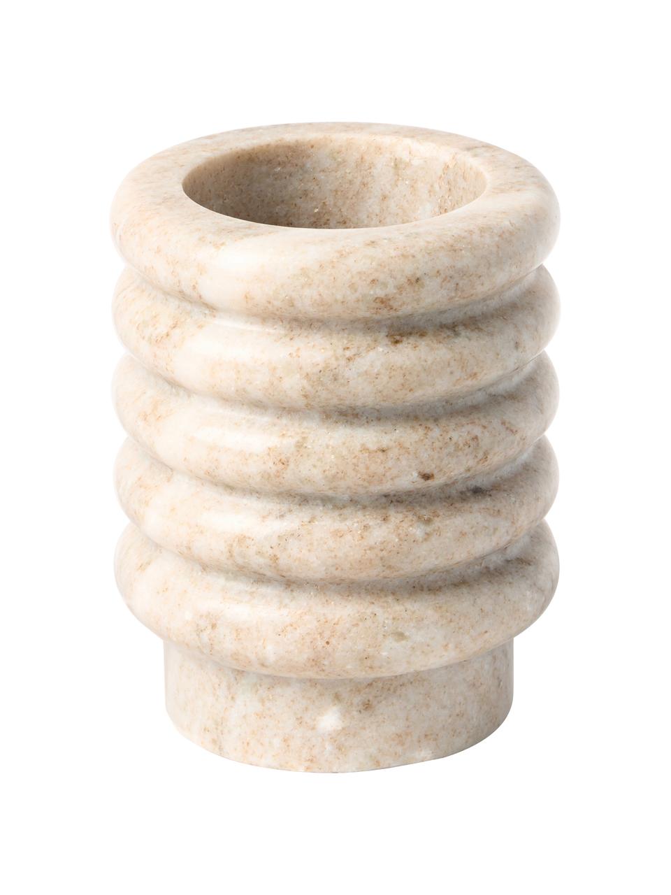 Marmor-Vase Orta, Marmor, Beige, marmoriert, Ø 10 x H 13 cm