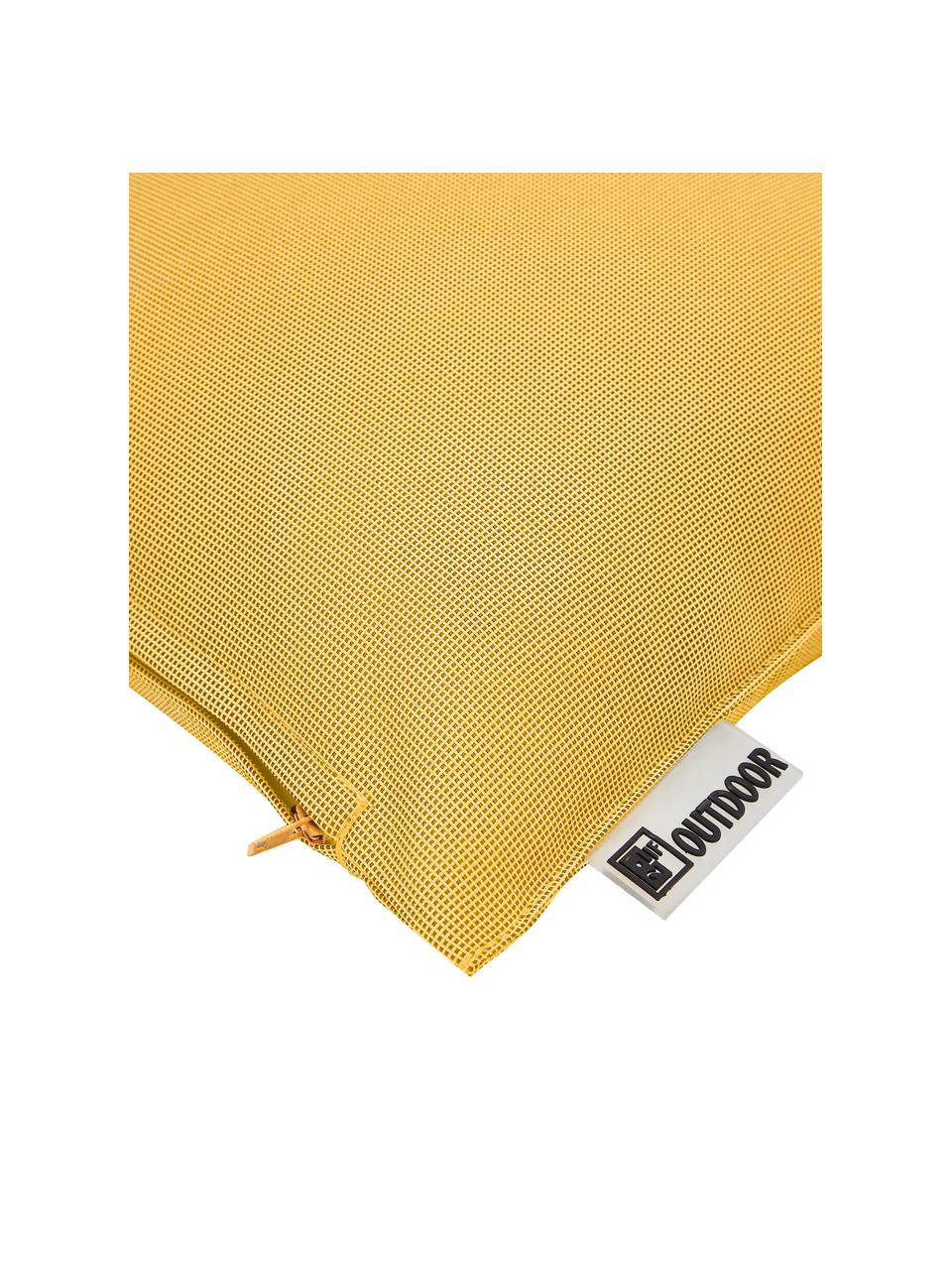 Coussin d'extérieur tissé bicolore St. Maxime, Jaune, noir, larg. 47 x long. 47 cm