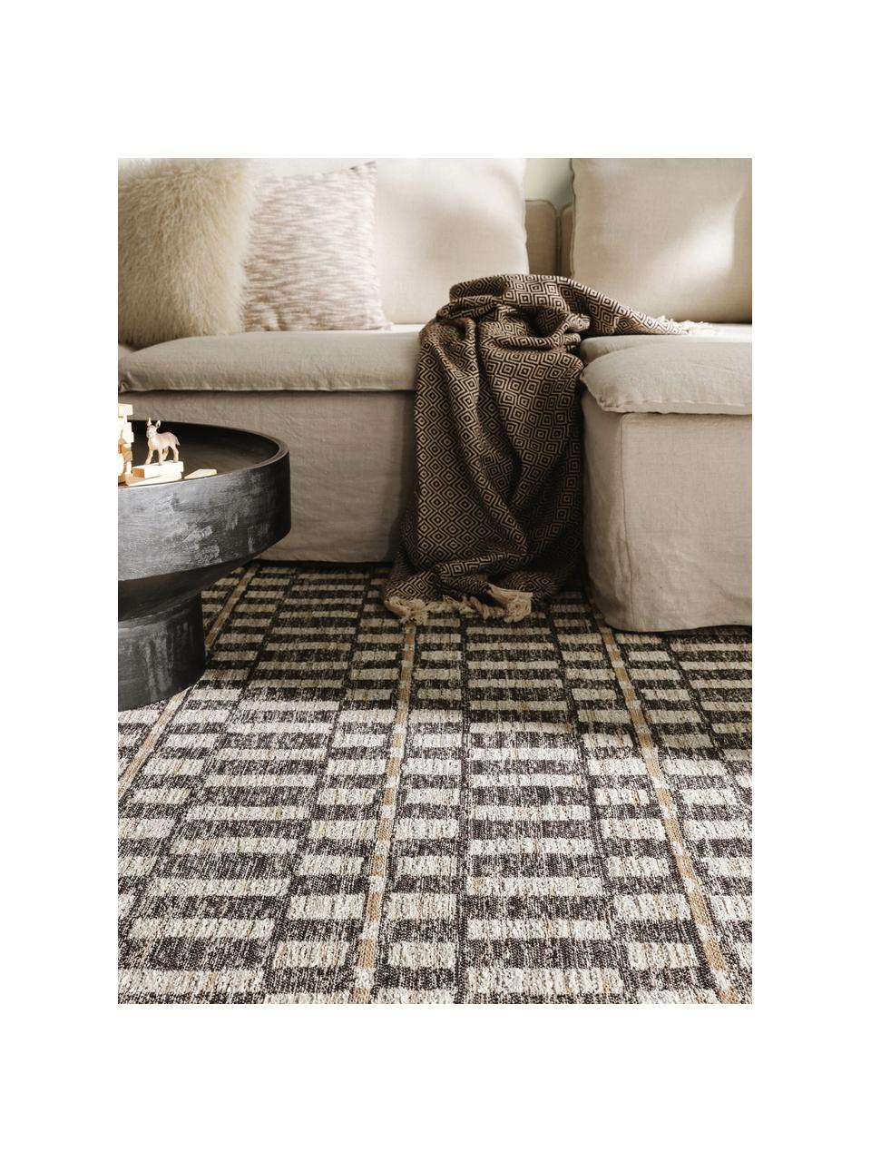 Tapis à motifs Elena, 65 % polyester, 35 % jute, Taupe, beige, larg. 120 x long. 170 cm (taille S)