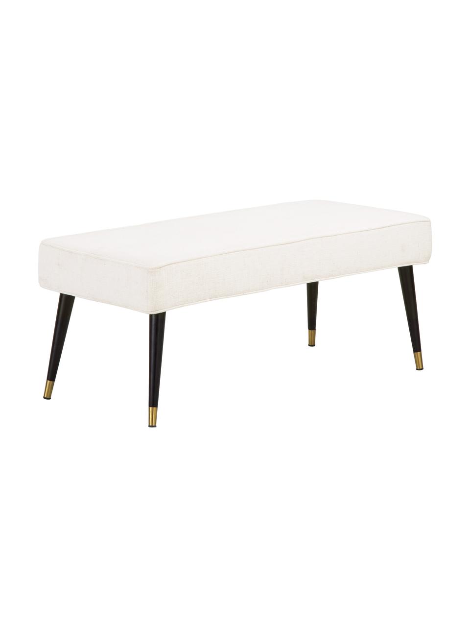 Banquette en velours Beverly, Tissu couleur crème, larg. 110 x haut. 46 cm