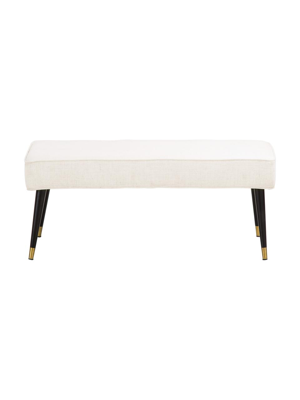 Banquette en velours Beverly, Tissu couleur crème, larg. 110 x haut. 46 cm