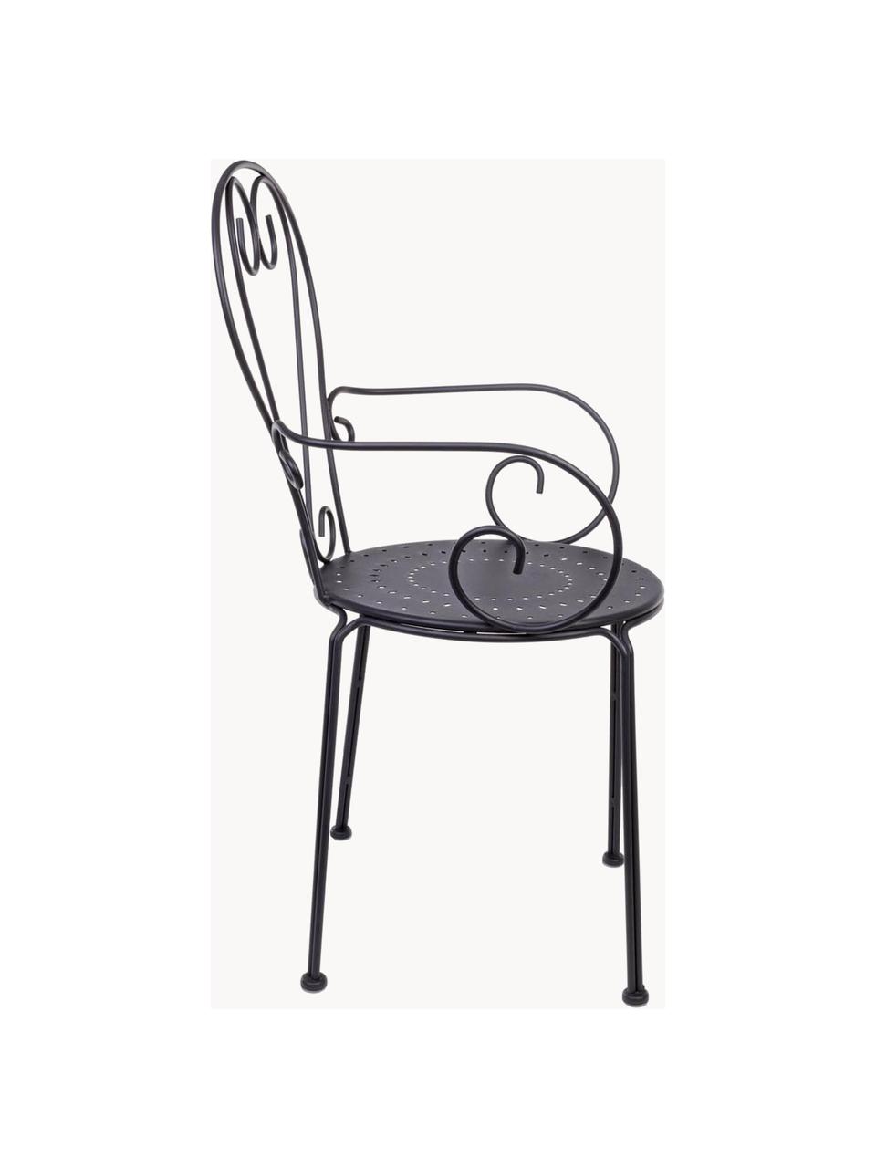 Zahradní židle s područkami Etienne, 2 ks, Matná antracitová, Š 49 cm, V 89 cm