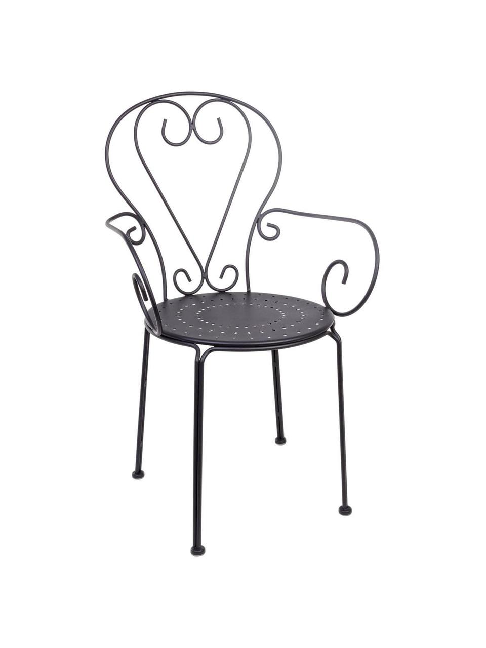Krzesło ogrodowe z podłokietnikami Etienne, 2 szt., Ciemny szary, S 49 x  W 89 cm