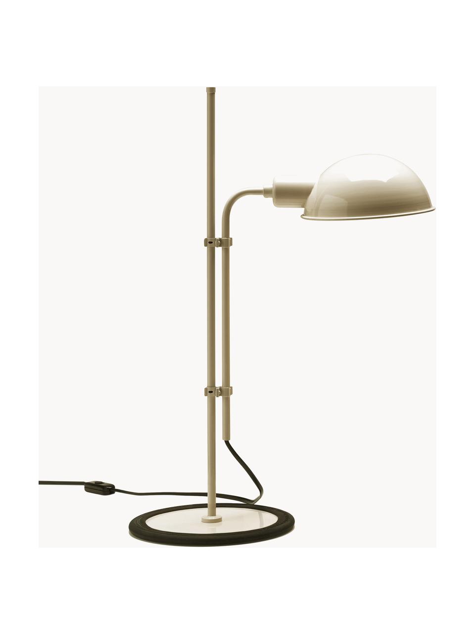 Grosse Schreibtischlampe Funiculí mit verstellbarem Lampenschirm, Lampenschirm: Aluminium, beschichtet, Hellbeige, glänzend, B 20 x T 36 cm