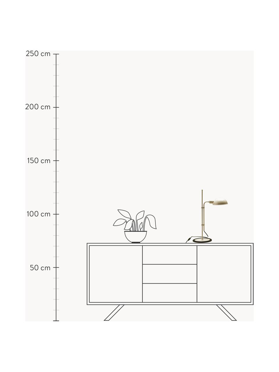 Grosse Schreibtischlampe Funiculí mit verstellbarem Lampenschirm, Lampenschirm: Aluminium, beschichtet, Hellbeige, glänzend, B 20 x T 36 cm