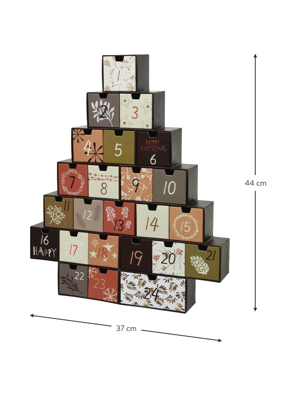 Adventní kalendář Riko, Papír, Černá, více barev, Š 37 cm, V 44 cm