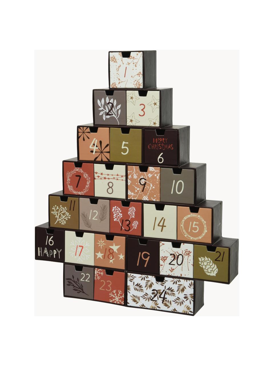 Adventskalender Riko, Papier, Zwart, meerkleurig, B 37 x H 44 cm