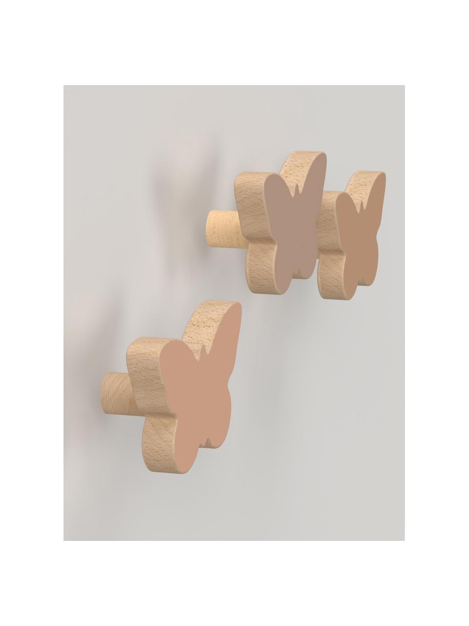 Handgefertigte Wandhaken Butterfly aus Buchenholz, 3er-Set, Buchenholz, lackiert

Dieses Produkt wird aus nachhaltig gewonnenem, FSC®-zertifiziertem Holz gefertigt., Beigetöne, Buchenholz, B 11 x H 6 cm