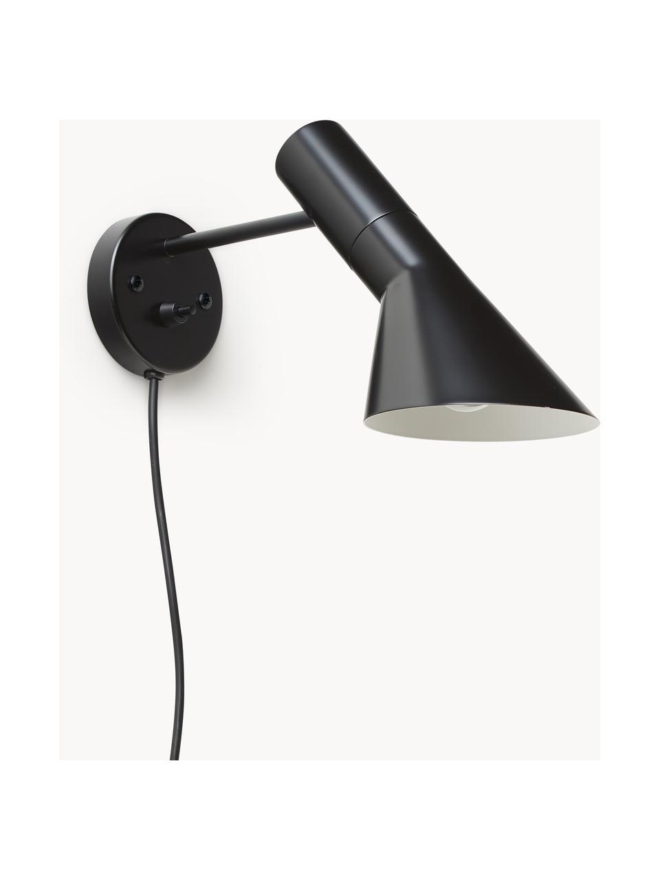 Wandlamp AJ met stekker, Lamp: gecoat staal, Zwart, Ø 32 x H 18 cm