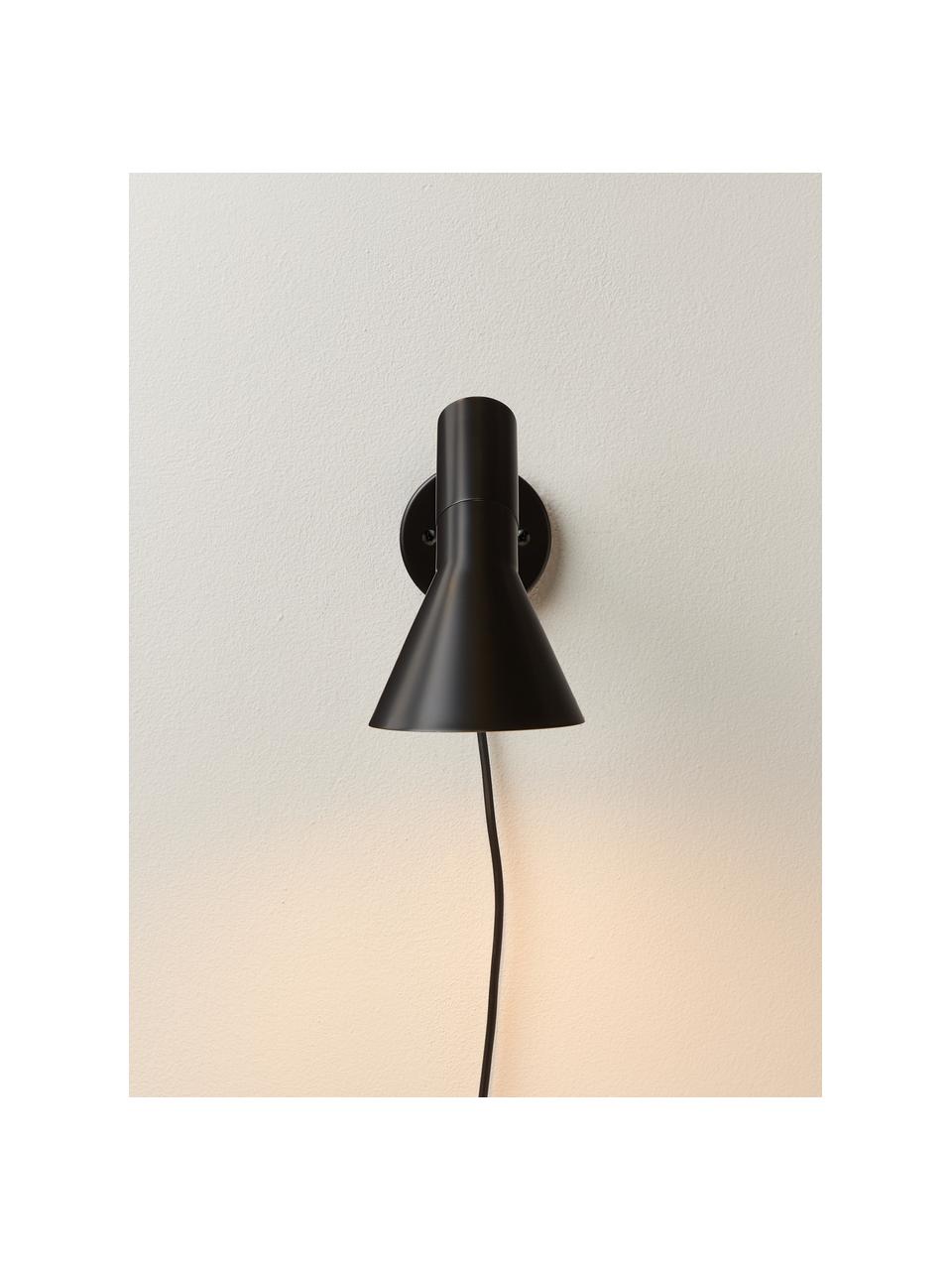 Wandlamp AJ met stekker, Lamp: gecoat staal, Zwart, Ø 32 x H 18 cm
