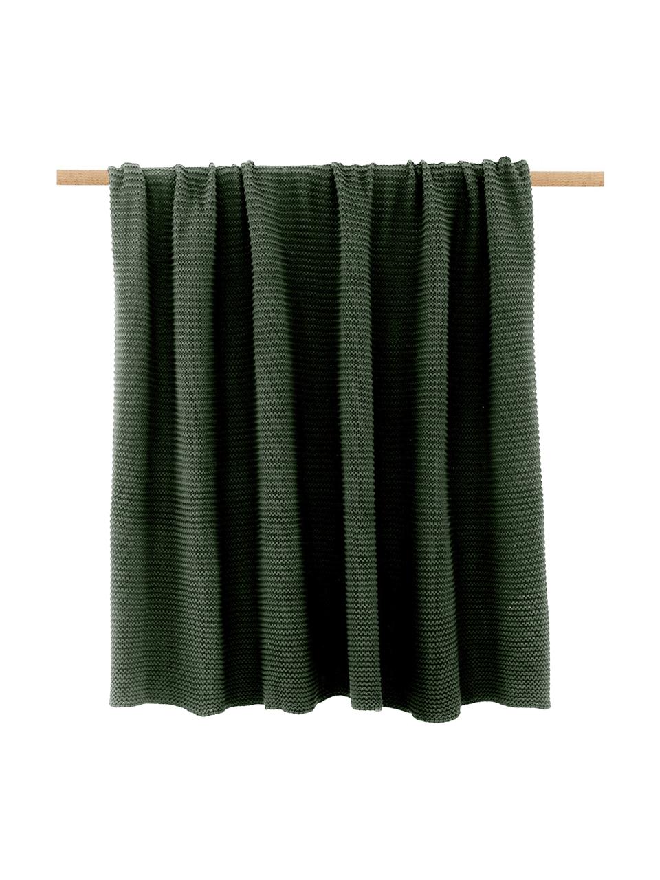 Manta de punto de algodón ecológico Adalyn, 100% algodón ecológico, certificado GOTS, Verde, An 150 x L 200 cm
