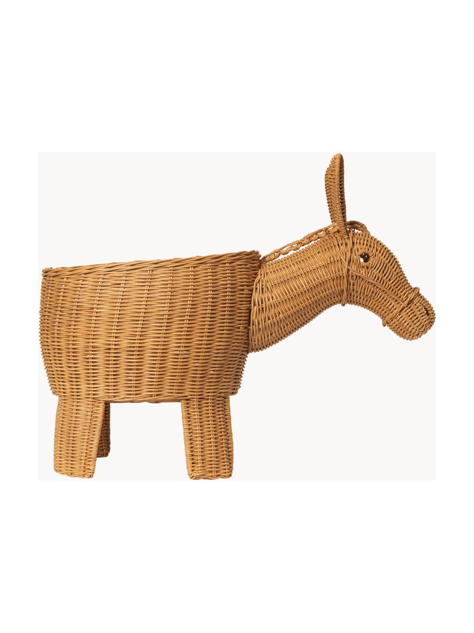 Handgefertigter Aufbewahrungskorb Donkey aus Rattan, Rattan, Hellbraun, B 66 x H 49 cm