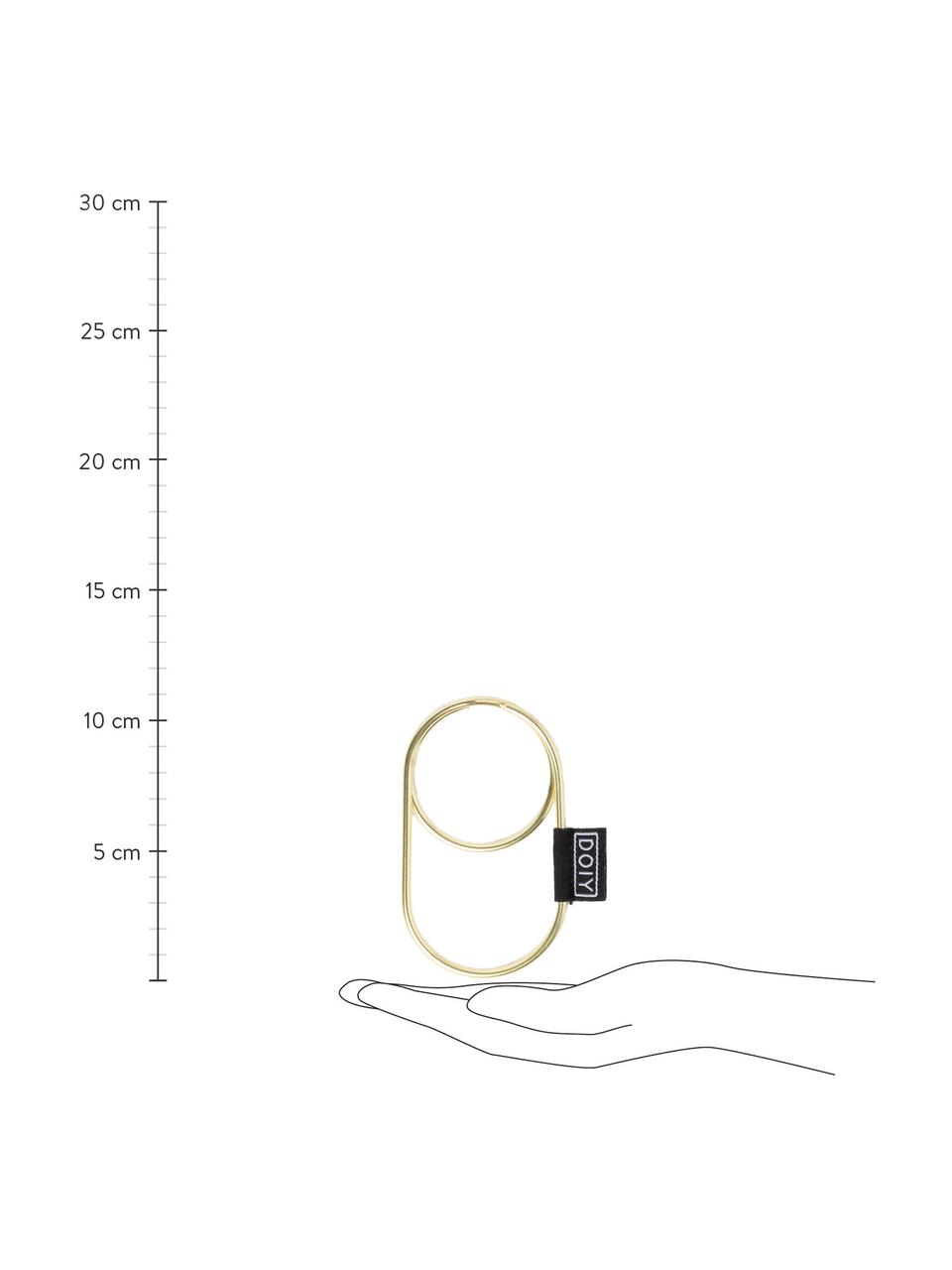 Schlüsselanhänger Ring, Stahl, beschichtet, Messingfarben, 6 x 11 cm