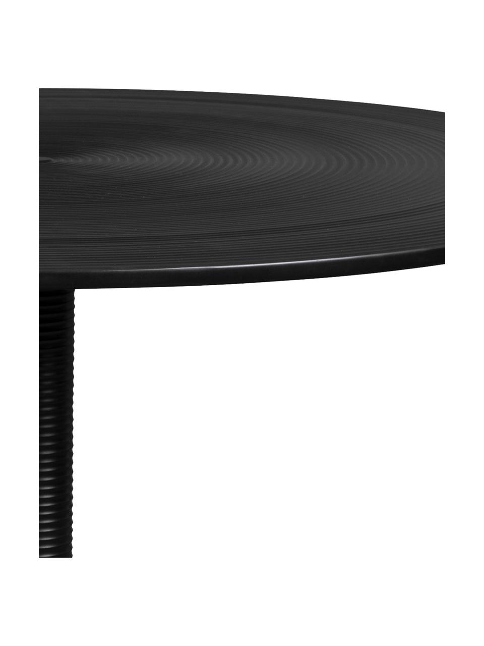 Mesa de comedor redonda Hypnotising, Aluminio pintado, Negro, Ø 92 x Al 76 cm