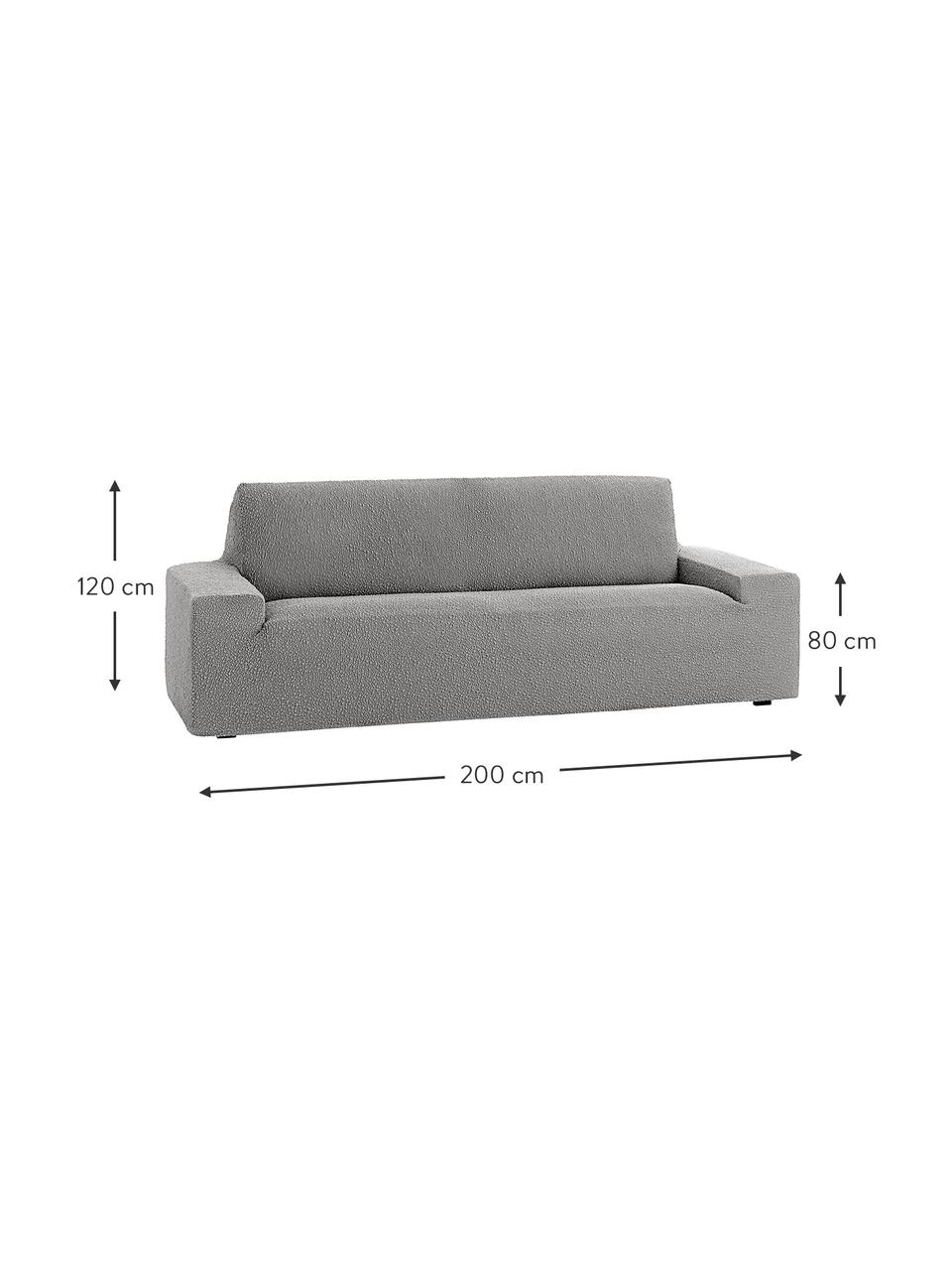 Copertura divano Roc, 55% poliestere, 35% cotone, 10% elastomero, Grigio, Larg. 200 x Alt. 120 cm