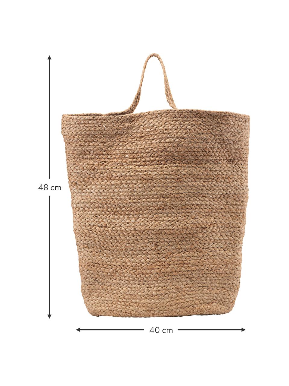Aufbewahrungskorb Mira aus Hanf, H 48 cm, Hanf, Beige, B 40 x H 48 cm