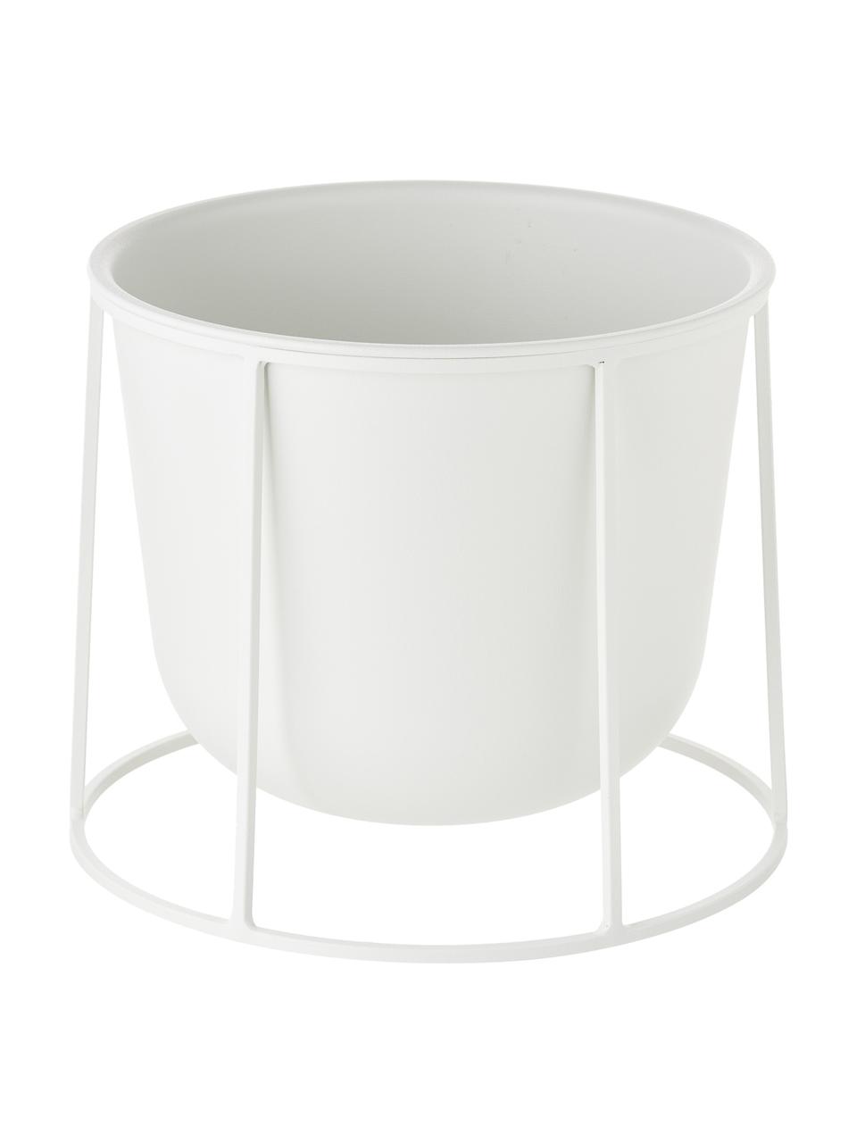 Maceta Wire Pot, Acero, pintado en polvo, Blanco, Ø 23 x Al 17 cm