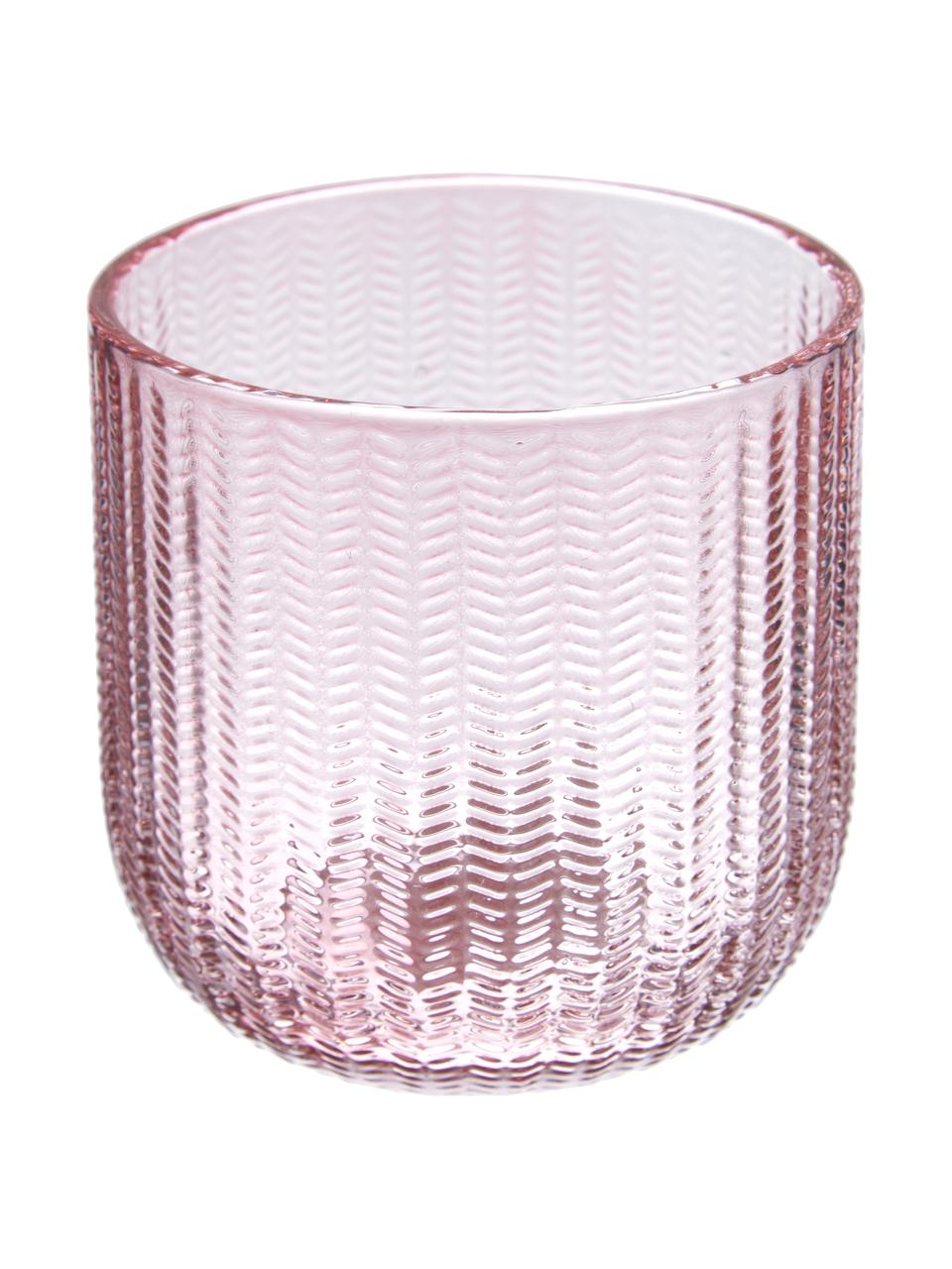 Kubek na szczoteczki ze szkła Emilia, Szkło, Blady różowy, Ø 8 x W 8 cm