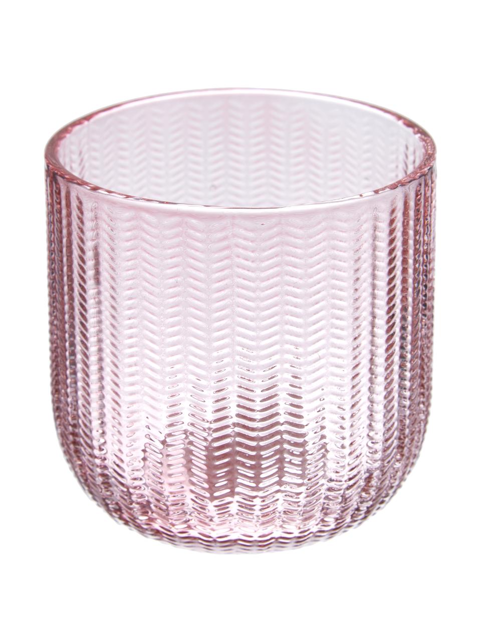 Tandenborstelbeker Emilia van glas, Glas, Roze, Ø 8 x H 8 cm