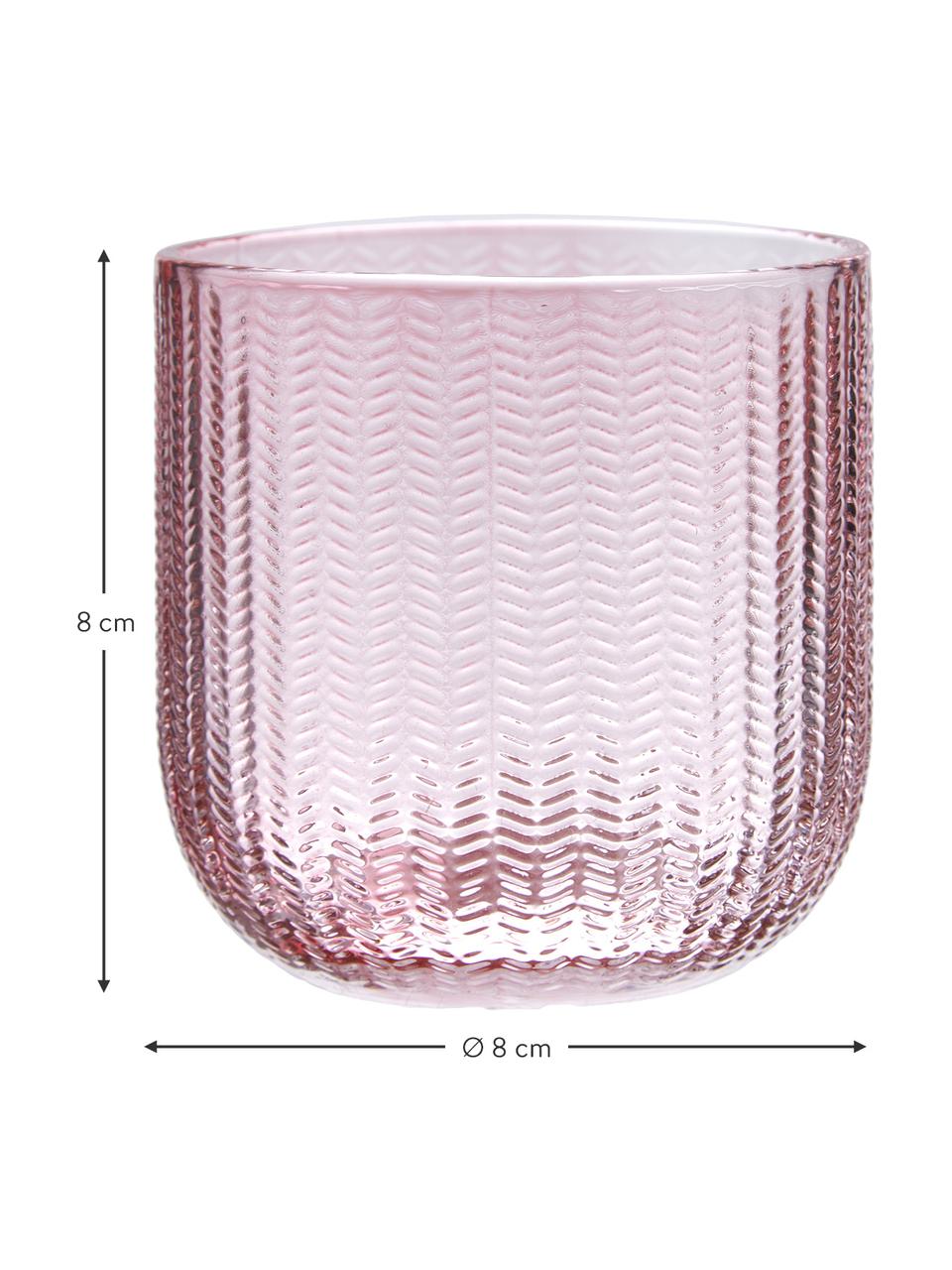 Bicchiere portaspazzolini in vetro Emilia, Vetro, Rosa, Ø 8 x Alt. 8 cm