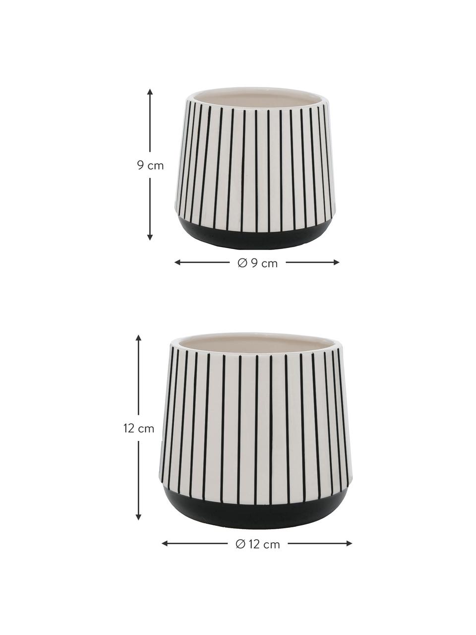 Cache-pot en pierre Gebby, 2 élém., Pierre, Blanc, Lot de différentes tailles