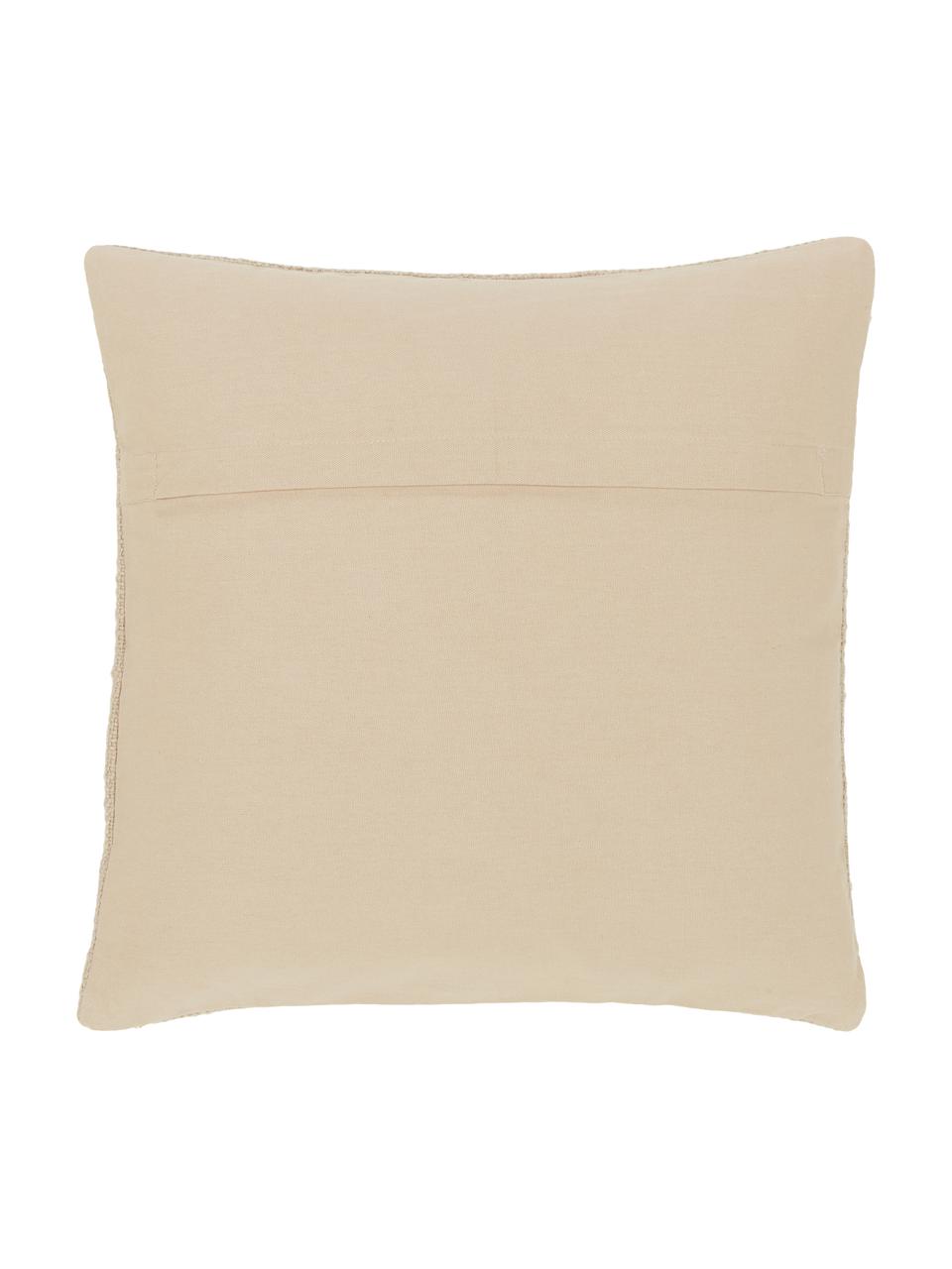 Baumwoll-Kissenhülle Ilari mit Hoch-Tief-Struktur, 100% Baumwolle, Beige, B 45 x L 45 cm