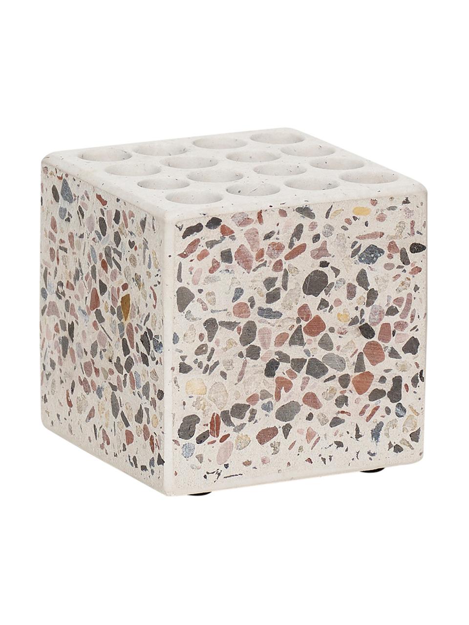 Pennenhouder Renomel, Terrazzo, Wit, rood, zwart, B 6 x H 6 cm