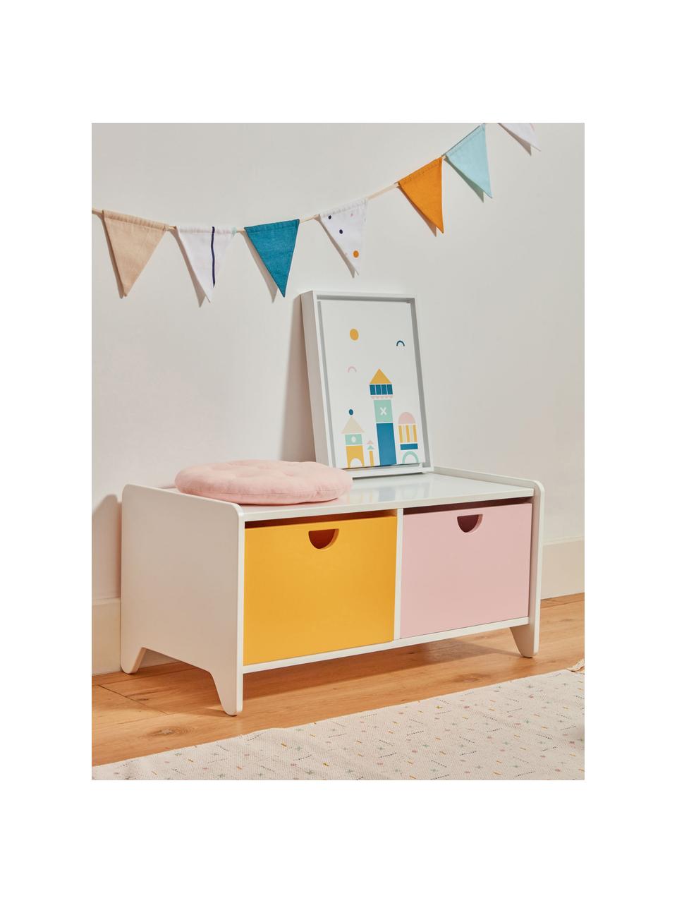 Malý detský regál Nunila, Lakovaná MDF-doska strednej hustoty, Biela, Š 78 x V 38 cm