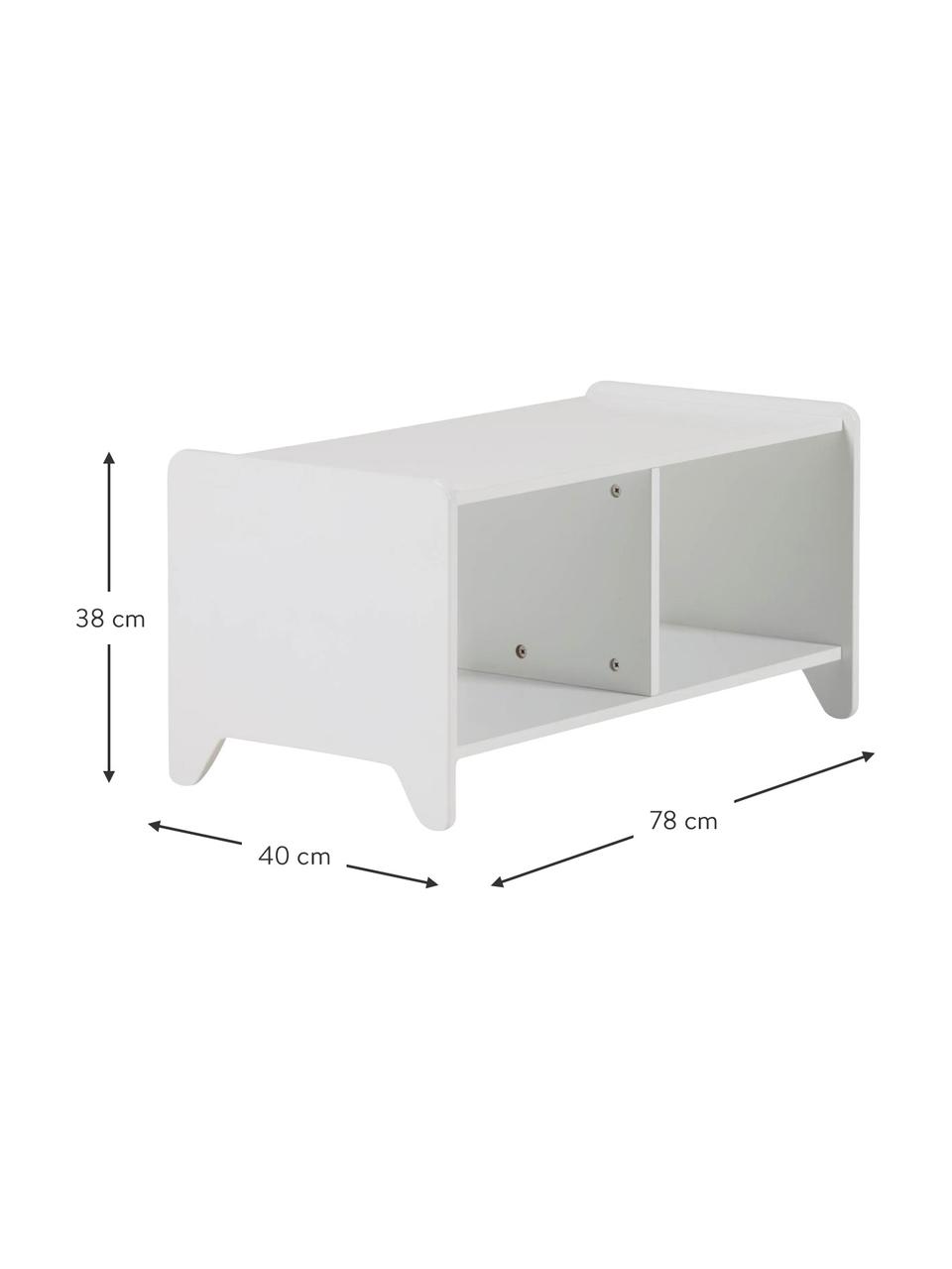 Kleine kinderwandkast Nunila, Vezelplaat met gemiddelde dichtheid (MDF), gelakt, Wit, B 78 x H 38 cm