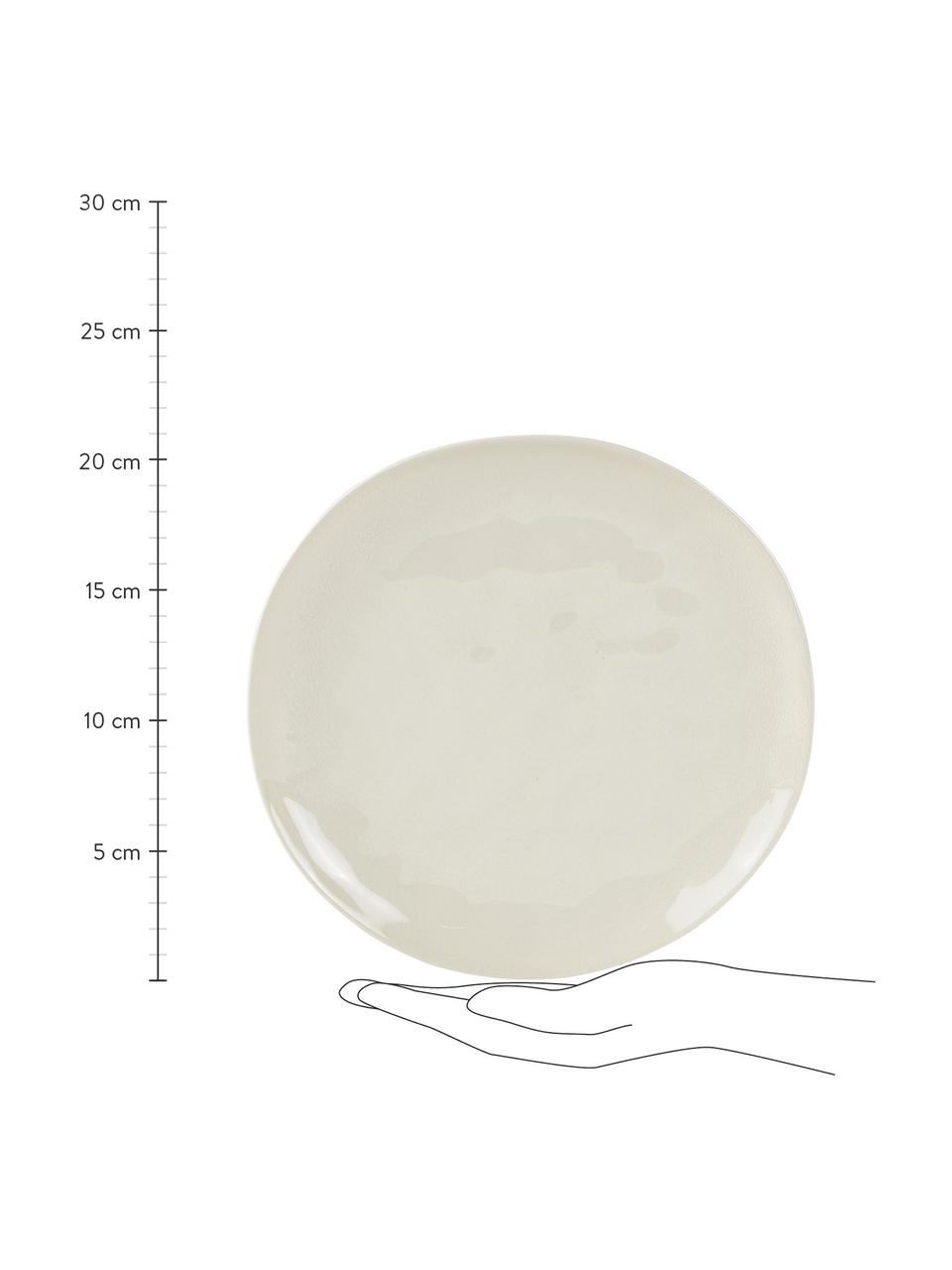 Plato postre Loga, 2 uds., Gres con glaseado craquelado, Blanco crudo, Ø 21 cm