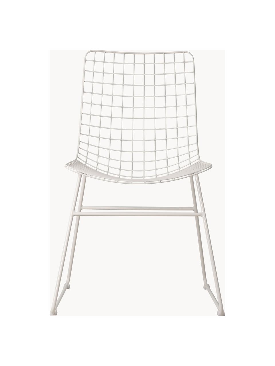 Silla de metal Wire, Metal con pintado en polvo, Blanco, An 47 x F 54 cm