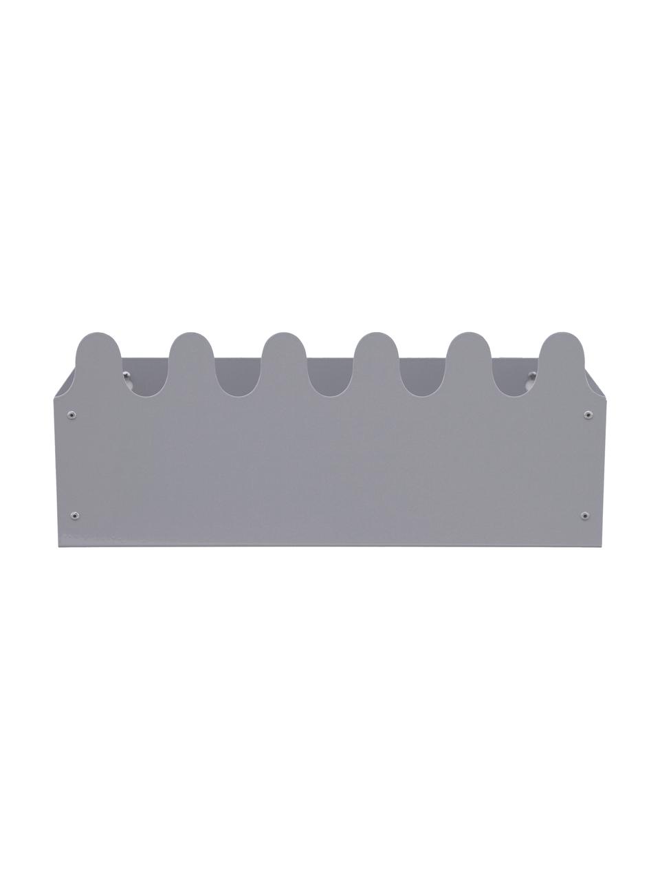 Estante de pared de metal Sinus, Metal con pintura en polvo, Gris, An 39 x Al 16 cm