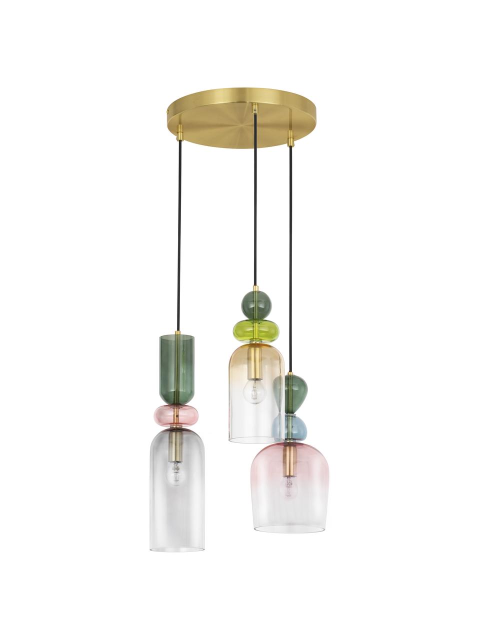 Cluster hanglamp Murano, Goudkleurig, meerkleurig, Ø 42 cm