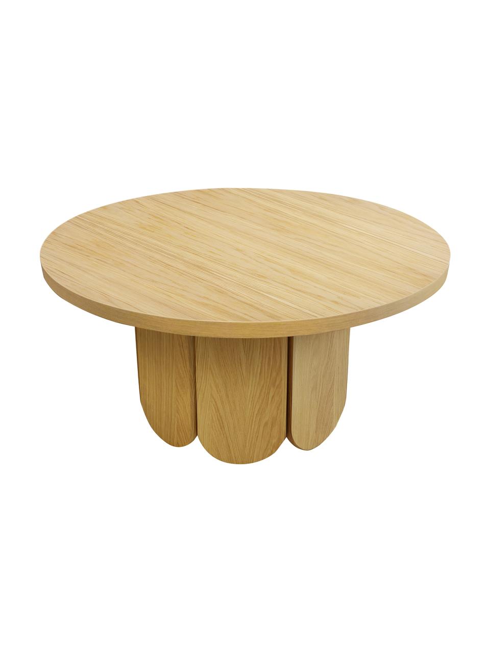 Table basse ronde plaquée chêne Soft, MDF (panneau en fibres de bois à densité moyenne) avec placage en bois de chêne, certifié FSC®, Bois de chêne, Ø 79 x haut. 41 cm