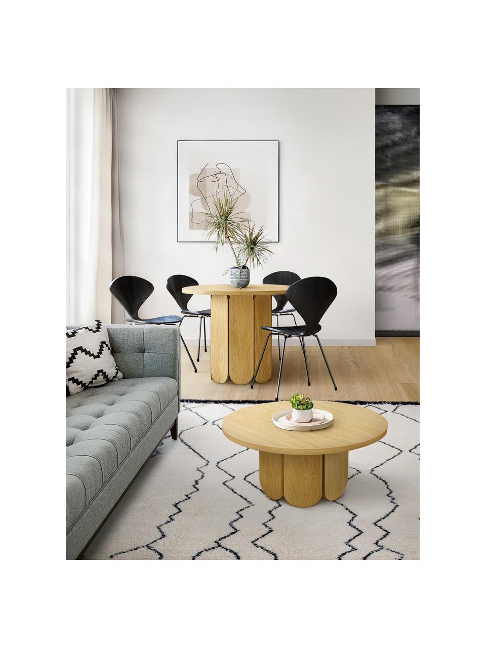 Table basse ronde plaquée chêne Soft, MDF (panneau en fibres de bois à densité moyenne) avec placage en bois de chêne, certifié FSC®, Bois de chêne, Ø 79 x haut. 41 cm