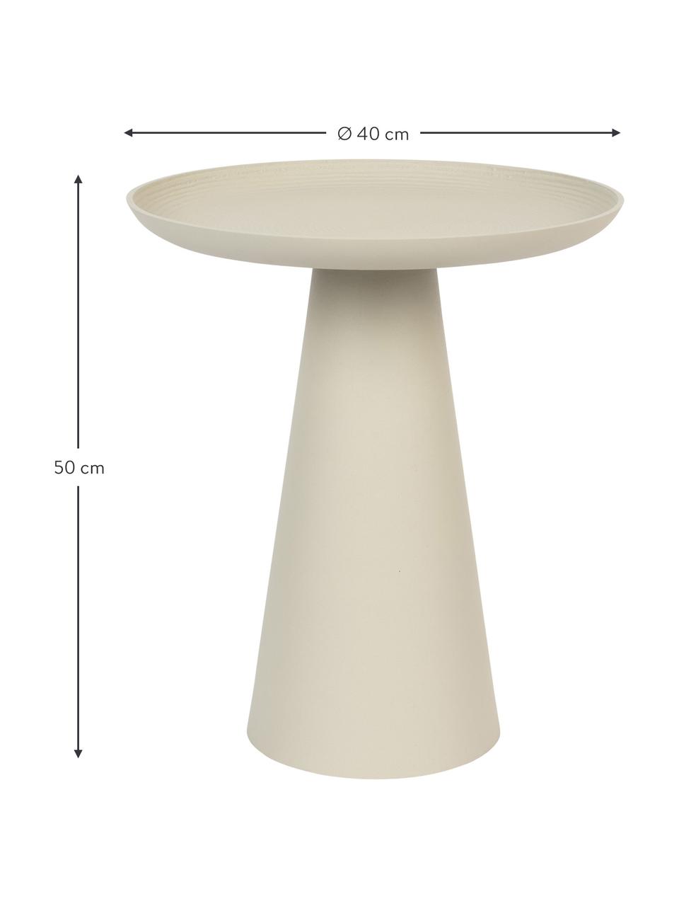 Table d'appoint ronde en métal Ringar, Aluminium, revêtement par poudre, Beige, Ø 40 x haut. 50 cm
